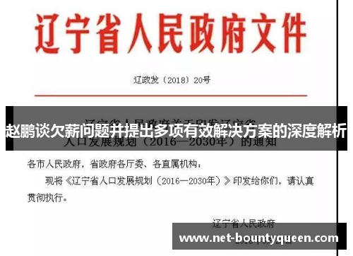 赵鹏谈欠薪问题并提出多项有效解决方案的深度解析 赵鹏谈欠薪问题并提出多项有效解决方案的深度解析